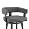 Armen Living Lorin 26" Counter Height Swivel Bar Stool in Black Finish and Gray Faux Leather LCLRBAMBVG26 - alternate 2